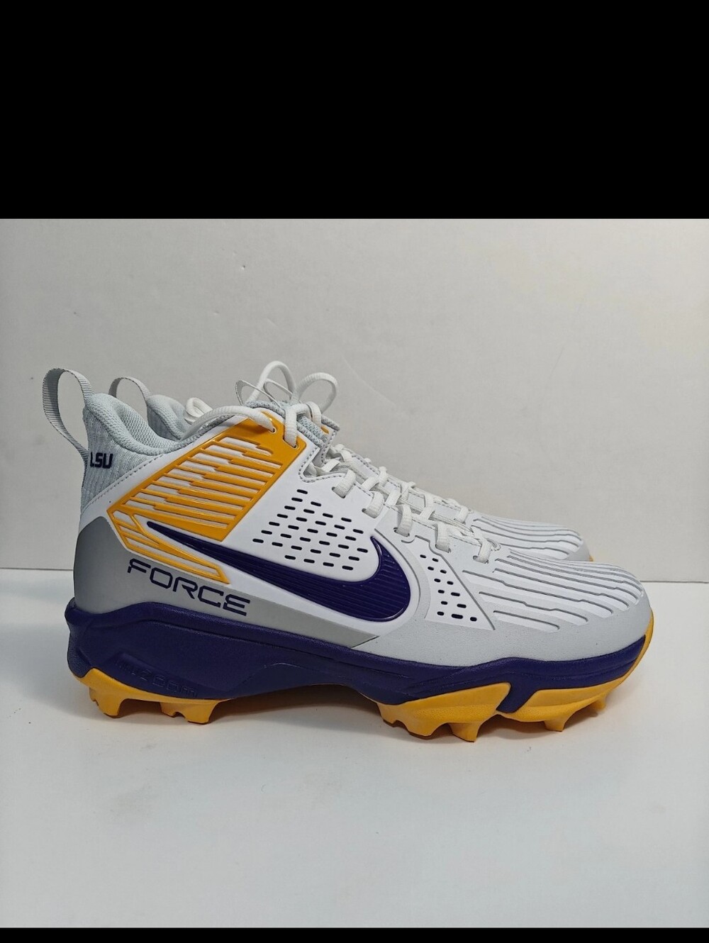 Nike Size 12.5 Men Force Savage Pro 3 Shark Football Cleats Shoes LSU FJ5749-105